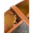Borsa shopper morbida Celine Triomphe in tela/pelle di vitello color cuoio