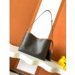 Borsa shopper morbida Celine Triomphe in tela/pelle di vitello color cuoio