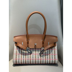 Borse a tracolla Hermès Birkin 29 in tela Toile H ricamata Marrone