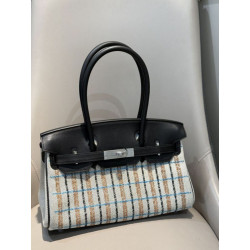 Borse a tracolla Hermès Birkin 29 in tela Toile H ricamata Nero