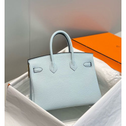 Borse Hermes Birkin 25cm/30cm azzurro Clemence hardware argento