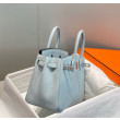 Borse Hermes Birkin 25cm/30cm azzurro Clemence hardware argento
