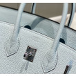 Borse Hermes Birkin 25cm/30cm azzurro Clemence hardware argento