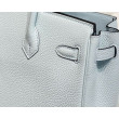 Borse Hermes Birkin 25cm/30cm azzurro Clemence hardware argento