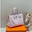 Borse Hermes Birkin 25cm/30cm Rosa Clemence hardware argento