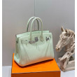 Borse Hermes Birkin 25cm/30cm verde chiaro Clemence hardware argento Borse Hermes Birkin 25cm/30cm verde chiaro Clemence hardware argento