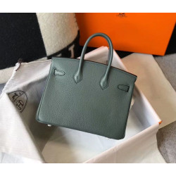 Borse Hermes Birkin 25cm/30cm Verde mandorla Clemence hardware dorato