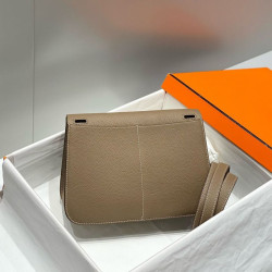 Borse Hermes Halzan 25 marrone grigiastro clemence