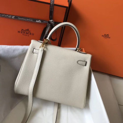 Borse Hermes Kelly 25cm Sellier Beige Epsom