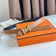 Alta gamma replica Cintura reversibile Hermes H Medor 24MM Epsom Marrone