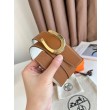 Cintura reversibile Hermes Luck 38 mm con fibbia oro Epsom
