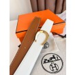 Cintura reversibile Hermes Luck 38 mm con fibbia oro Epsom