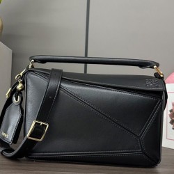 Replica qualità specchio Borsa Loewe Featherlight Puzzle piccola Nero