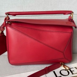 Replica qualità specchio Borse Imitazioni Loewe Featherlight Puzzle piccola Rosso