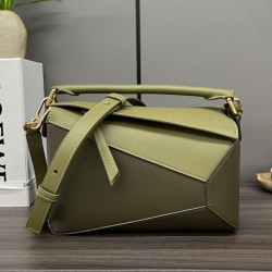 Replica qualità specchio Borsa classica Vintage Loewe Puzzle Edge piccola verde
