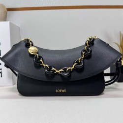 Replica qualità specchio Borsa a tracolla Loewe Ola media Nero