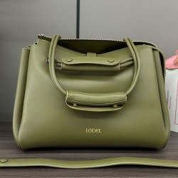 Replica qualità specchio Borsa Loewe Madrid media morbida pelle di vitello oliva
