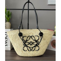 Borsa a cestino Loewe Large Anagram nera
