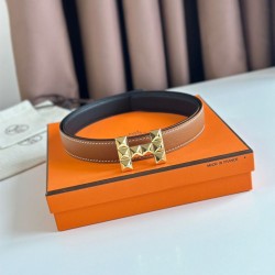 Replica Alta gamma replica Cintura reversibile Hermes H Medor 24MM Epsom Marrone Imitazioni Replica qualità specchio Alta gamma replica Cintura reversibile Hermes H Medor 24MM Epsom Marrone