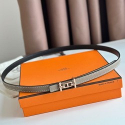 Replica qualità specchio Cintura reversibile Hermes Ancre 13MM donna Epsom Grigio