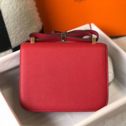 Replica Borsa Hermes Constance MM 24cm Rossa Epsom Imitazioni Replica qualità specchio Borsa Hermes Constance MM 24cm Rossa Epsom