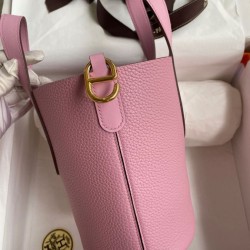 Replica Borsa Hermes In The Loop 18 fatta a mano Clemence Rosa Imitazioni Replica qualità specchio Borsa Hermes In The Loop 18 fatta a mano Clemence Rosa