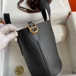 Replica Borsa Hermes In The Loop 18 fatta a mano Clemence nera Imitazioni Replica qualità specchio Borsa Hermes In The Loop 18 fatta a mano Clemence nera