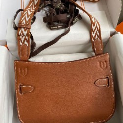Replica Borse Firmate Hermes Jypsiere Mini in pelle di vitello marrone Imitazioni Replica qualità specchio Borse Firmate Hermes Jypsiere Mini in pelle di vitello marrone