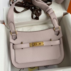 Replica qualità specchio Borsa Hermes Jypsiere Mini in pelle di vitello color malva chiaro
