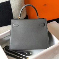 Replica Borse Hermes Kelly 28cm/32cm Ardesia Epsom hardware dorato Imitazioni Replica qualità specchio Borse Hermes Kelly 28cm/32cm Ardesia Epsom hardware dorato