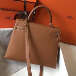 Replica Borse Alta Qualità Hermes Kelly 28cm/32cm marrone Epsom hardware dorato Imitazioni Replica qualità specchio Borse Alta Qualità Hermes Kelly 28cm/32cm marrone Epsom hardware dorato