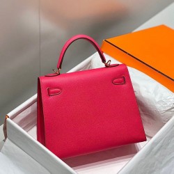 Replica Borsa Hermes Kelly 28cm/32cm Rosa Epsom hardware dorato Imitazioni Replica qualità specchio Borsa Hermes Kelly 28cm/32cm Rosa Epsom hardware dorato