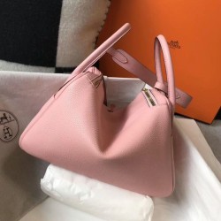 Replica Borse Firmate Hermes Lindy 26 cm Rosa con finiture dorate Imitazioni Replica qualità specchio Borse Firmate Hermes Lindy 26 cm Rosa con finiture dorate