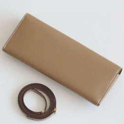 Replica qualità specchio Portafoglio Hermes Maillon To Go Epsom Grigio