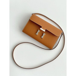 Alta gamma replica imitazione Portafoglio Hermes Constance To Go Epsom Marrone
