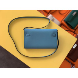 Alta gamma replica Portafoglio Hermes Kelly Classique To Go Epsom Blu