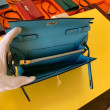 Alta gamma replica Portafoglio Hermes Kelly Classique To Go Epsom Blu