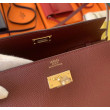 Alta gamma replica Portafoglio Hermes Kelly Classique To Go Epsom Bordeaux