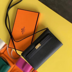 Portafoglio Hermes Kelly Classique To Go Epsom Nero