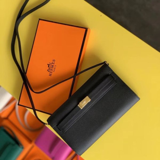 Portafoglio Hermes Kelly Classique To Go Epsom Nero