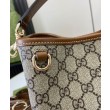 Borsa a secchiello Gucci GG Emblem Mini 815118 Caffè