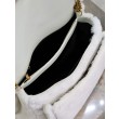 Borsa a tracolla oversize YSL Saint Laurent Niki in montone bianco