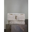 Borsa a tracolla oversize YSL Saint Laurent Niki in montone bianco
