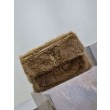 Imitazioni borse griffate a tracolla oversize YSL Saint Laurent Niki in montone marrone