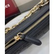 Borse Firmate Replica a tracolla piccola Gucci con stemma GG 815409 Nera