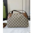 Imitazioni borse griffate a tracolla piccola Gucci GG Emblem 815218 Caffè