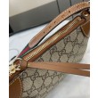 Imitazioni borse griffate a tracolla piccola Gucci GG Emblem 815218 Caffè
