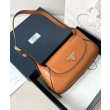 Borsa a tracolla piccola Prada 1BD358 Caffè