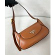 Borsa a tracolla piccola Prada 1BD358 Caffè