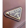 Borsa a tracolla piccola Prada 1BD358 Caffè